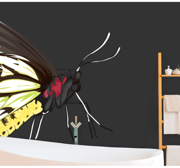 Yellow Butterfly Design flowers wall mural - TenStickers