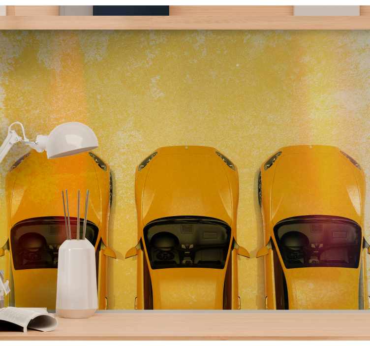 Yellow Sport Cars automotive wall murals - TenStickers