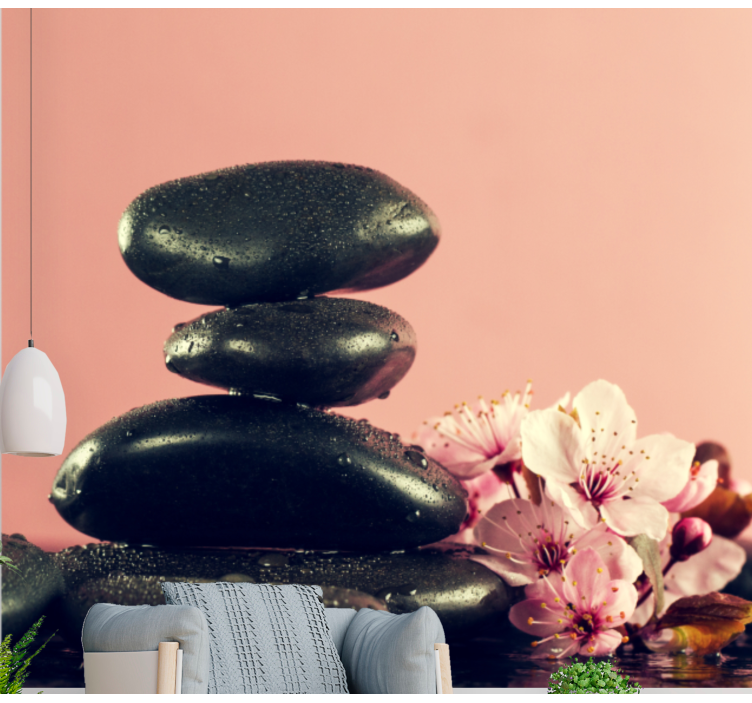 Zen wall mural pebble calm - TenStickers