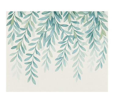 Elegant watercolour leaves murals for teenage bedrooms - TenStickers