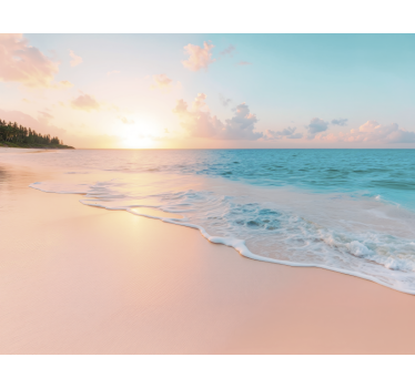 Calmed sunset design sea wall mural - TenStickers