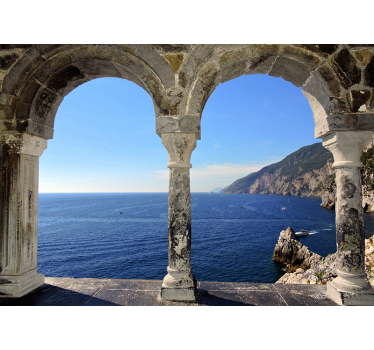 Beach Arches 3D Mural Wallpaper - TenStickers