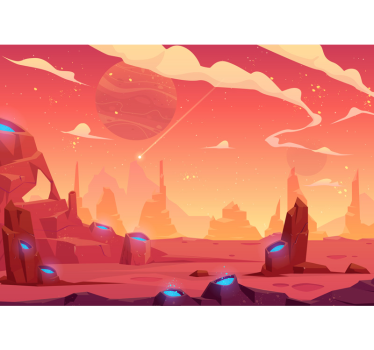 Visit to space Children´s Wall Murals - TenStickers