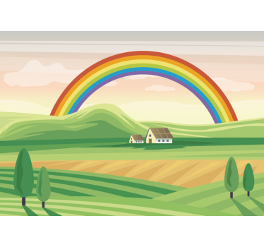 Rainbow over the fields Children´s Wall Murals - TenStickers