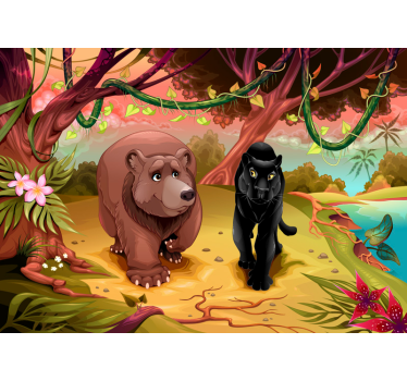 Wall mural animals in the jungle - TenStickers