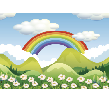 Kids Murals Rainbow above the nature - TenStickers