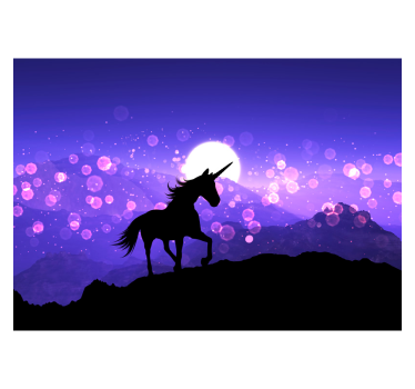 Silhouette Unicorn Children´s Wall Murals - TenStickers