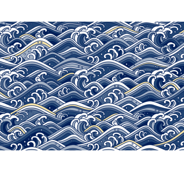 Sea wall mural flowing ocean waves - TenStickers