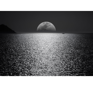 Moonlit view sea wall mural - TenStickers
