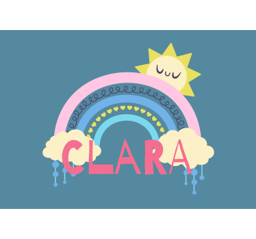 Childrens bedroom wall mural joyful rainbow design - TenStickers