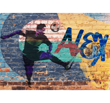 Coloured football graffiti wall murals for teenage bedrooms - TenStickers