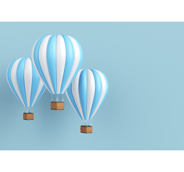 Childrens bedroom wall mural skyward hot air balloons - TenStickers
