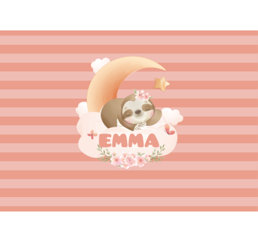 Childrens bedroom wall mural sloth and moon - TenStickers