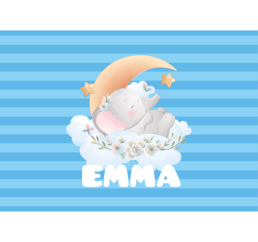 Childrens bedroom wall mural sleeping elephant design - TenStickers