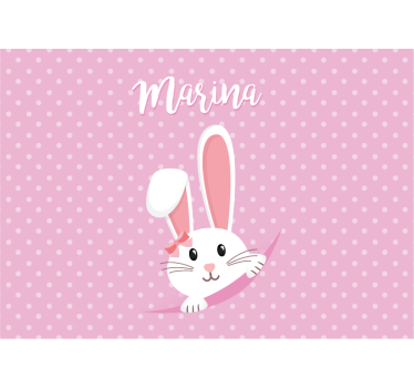 Childrens bedroom wall mural bunny with bow - TenStickers