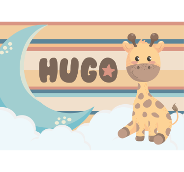 Childrens bedroom wall mural adorable giraffe art - TenStickers