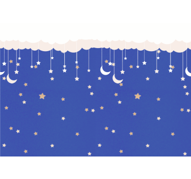 Childrens bedroom wall mural night sky adventure - TenStickers