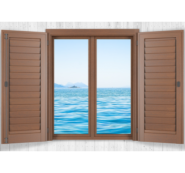 Tranquil window view sea wall mural - TenStickers