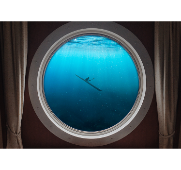 Sea wall mural underwater kayaking scene - TenStickers