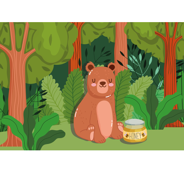 Childrens bedroom wall mural adorable bear art - TenStickers