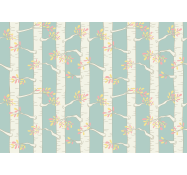 Birch forest in scandinavian style forest mural wallpaper - TenStickers