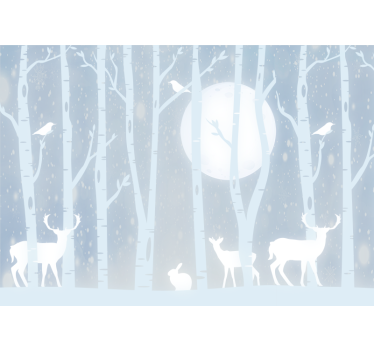 Childrens bedroom wall mural deer and moon - TenStickers