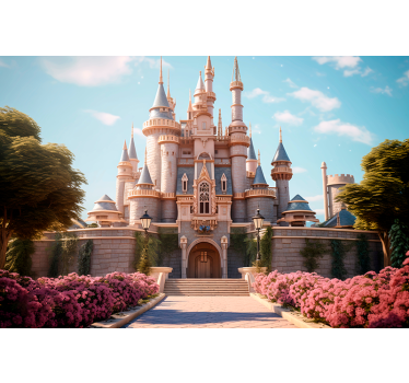 Princess castle fantasy wall mural - TenStickers