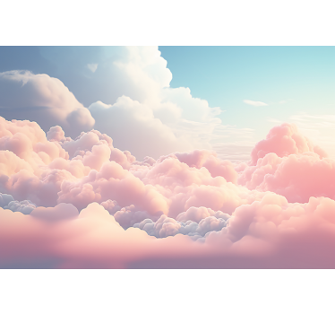 Pink Fluffy Clouds Children's Wall Mural - TenStickers