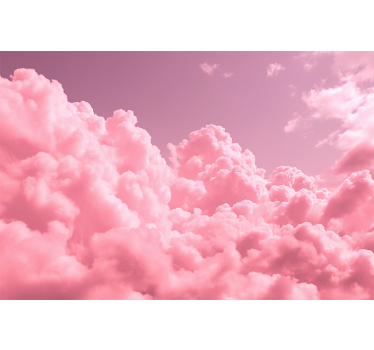Pink Fluffy Clouds Children's Wall Mural - TenStickers