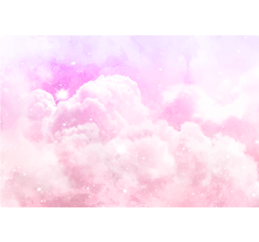 Pink Cloudy Sky Children's Wall Mural - TenStickers