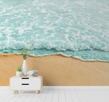 3d waves of the ocean landscape wall mural - TenStickers