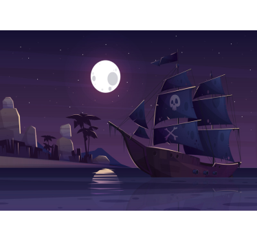 Pirate Adventure Imagery childrens bedroom wall mural - TenStickers