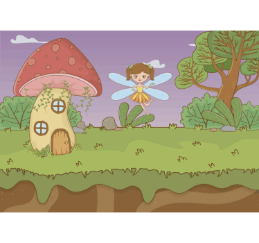 Mushroom and Fairy Children´s Wall Murals - TenStickers