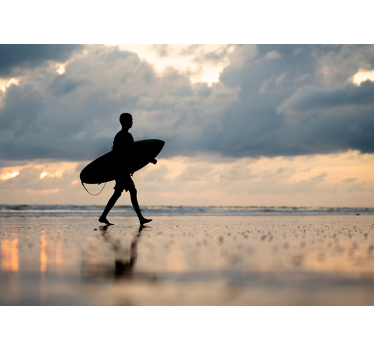 Surfer Silhouette landscape wall mural - TenStickers