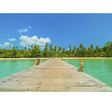 Tropical View landscape wall mural - TenStickers