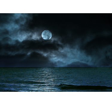 Dark Full Moon landscape wall mural - TenStickers