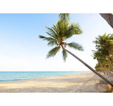 Palm and sea view landscape wall mural - TenStickers