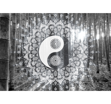Ying Yang Paisley zen wallpaper - TenStickers