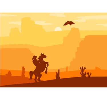 Childrens bedroom wall mural cowboy on horse - TenStickers