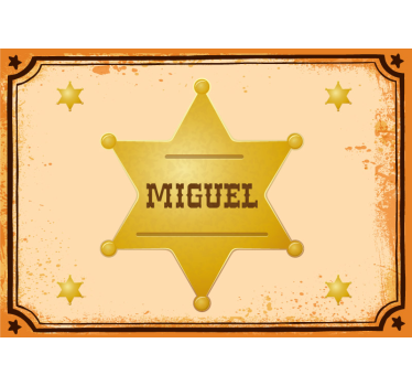 Personalized Sheriff Star childrens bedroom wall mural - TenStickers