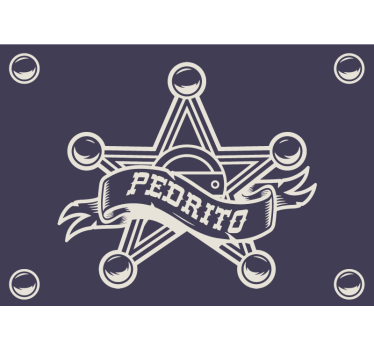 Childrens bedroom wall mural custom sheriff badge - TenStickers