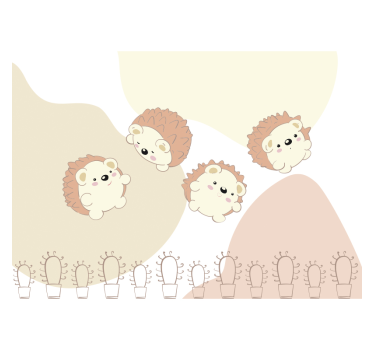 Porcupine pattern Bedroom Murals - TenStickers