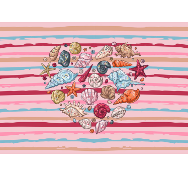 Childrens bedroom wall mural shells and sea life - TenStickers