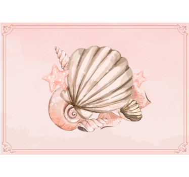 Childrens bedroom wall mural seashell and starfish - TenStickers