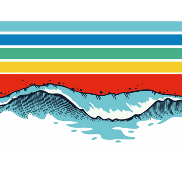 Photomural retro color stripes and waves - TenStickers