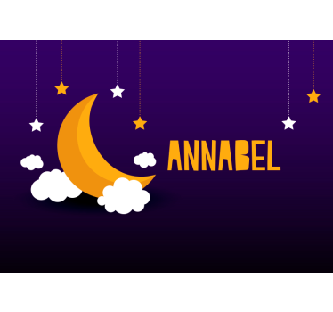 Night sky with moon and stars custom murals - TenStickers