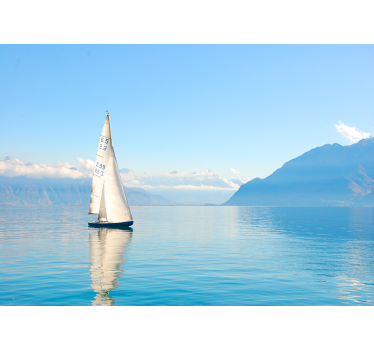 Ocean with sailing boats under the sea wall mural - TenStickers