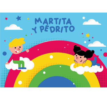 Childhood Friends Playing childrens bedroom wall mural - TenStickers