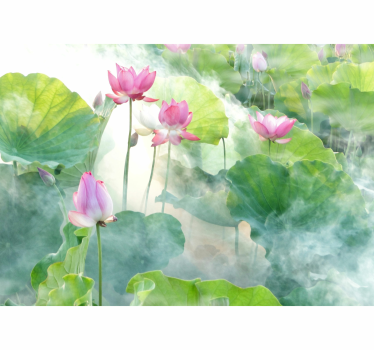 Peaceful lotus flowers mural wallpaper - TenStickers