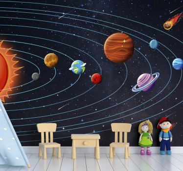 Cartoon Children Space Mural Bedroom - TenStickers